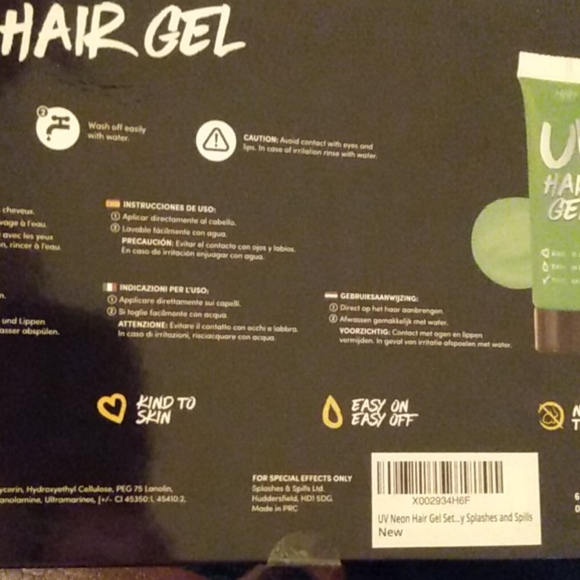 Splashes & Spills 6pk UV Charged florescent Gel - Picture 2 of 2